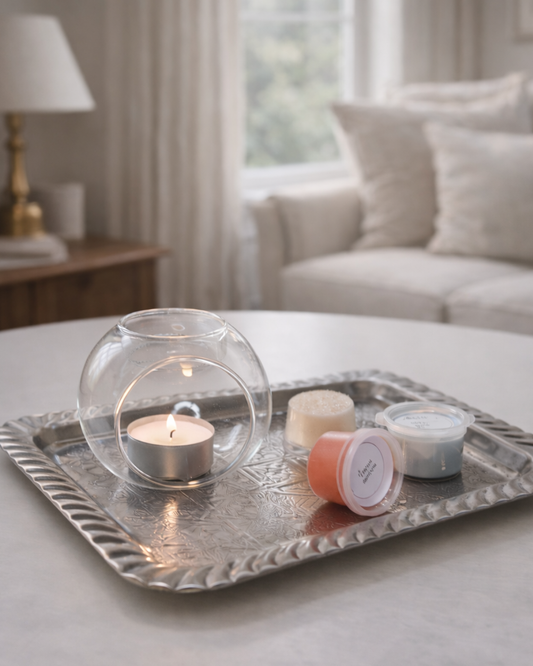 Cadeauset met luxe keramische geurbrander en sojawax melts