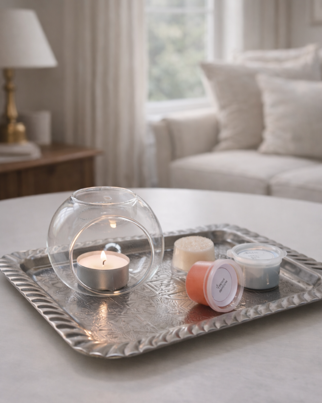 Cadeauset met luxe keramische geurbrander en sojawax melts