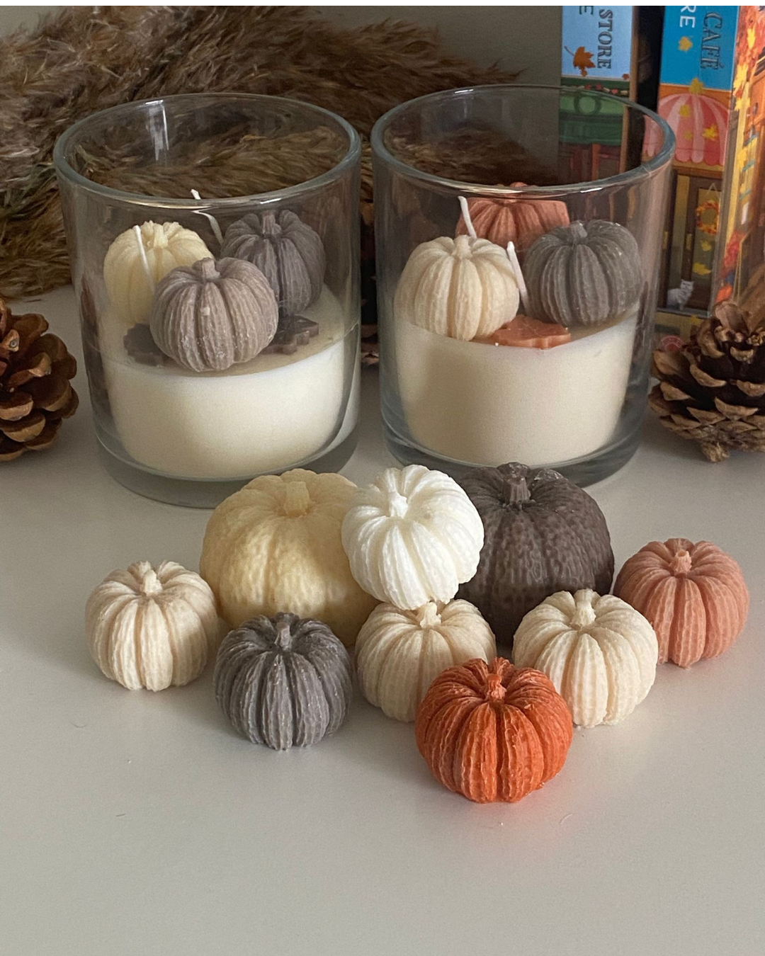 Luxe handgemaakte herfst geurkaars in glas van Soyful Scents
