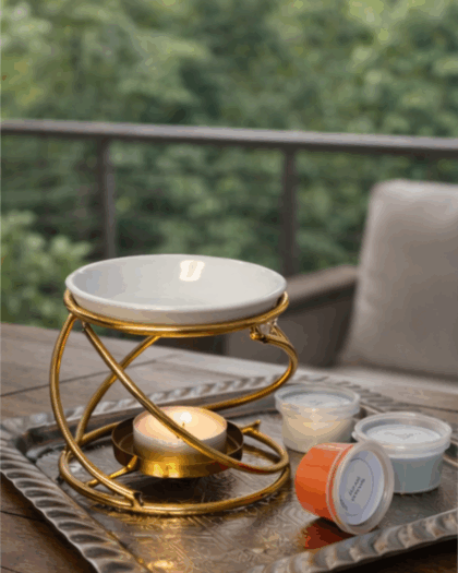 Gouden spiraalhouder met 3 waxmelts